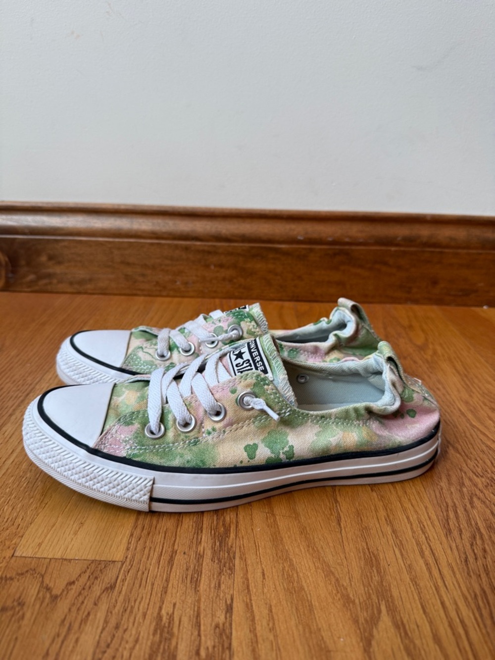 Converse CTAS Shoreline Washed Floral Elastic Back Slip On Sneakers Women’s Sz 8 - Picture 4 of 10